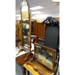 A vintage cheval mirror & an antique toilet mirror