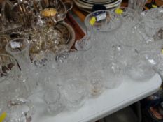 A parcel of crystal glassware including jugs, vases etc