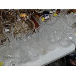 A parcel of crystal glassware including jugs, vases etc