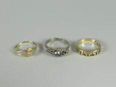 An 18ct gold, 9ct gold & another ring (three in total)