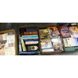 Four boxes of hardback & paperback books, mainly fiction, some reference