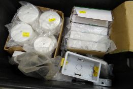 Box of various electrical junction boxes & fittings