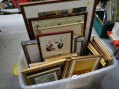 Crate of various furnishing prints