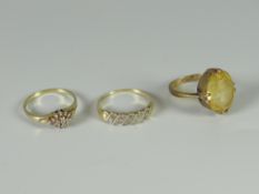Two 9ct gold dress rings & another