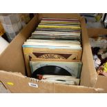 Box of predominantly vintage LP records and quantity of 45rpm records, artists include Frank