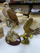 Sherratt & Simpson composition model of an Osprey on wooden stand, stamped and numbered 83 and a