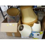 Quantity of decorative table lamps in two boxes