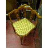 Mahogany inlaid corner chair