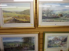 K MELLING three framed prints - northern landscape scenes, all signed in pencil and JUDY BOYES
