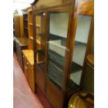 Mahogany inlaid two door cabinet on raised supports