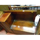 Polished wood telephone table with lift-up compartment