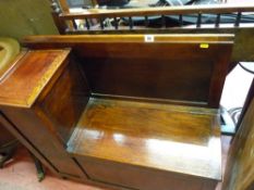 Polished wood telephone table with lift-up compartment