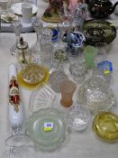 Mixed quantity of vintage glassware including Whitefriars style bowls