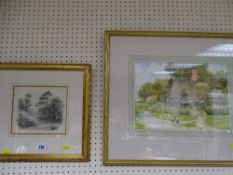 Small framed pencil study titled 'Near Stoke', indistinctly signed, dated September 1840 and a