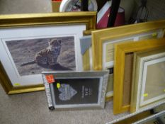 Quantity of framed pictures, prints and as new photograph frames etc