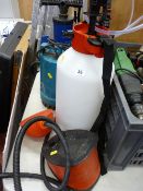 Selection of various hand pumps, pressure sprayers, water pumps etc E/T