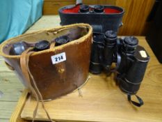 Three sets of vintage binoculars