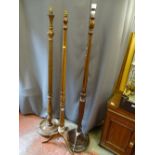 Three vintage standard lamps