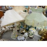 Four decorative table lamps