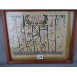 JOHN OGILBY map 'The Continuation of the Road from London to Holyhead', double sided strip map,
