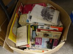 Box of predominantly Ordnance Survey maps, a quantity of rail related pocket books and street maps