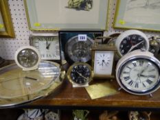 Collection of vintage and modern mantel clocks etc