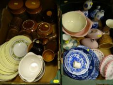 Mixed box of decorative crockery, a quantity of Hornsea 'Bronte' pottery etc