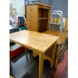 Small pine bookcase and a yew effect entertainment unit etc