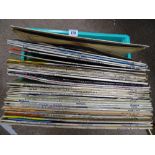 Crate of LP records, predominantly classical music