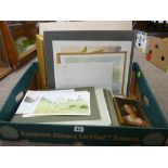 Box of predominantly unframed watercolours, signed N WIMBUSH etc