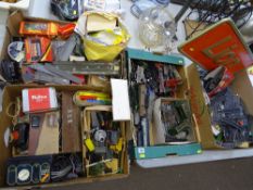 Quantity of Hornby and other 00 gauge layout material, engine carcasses and trolley fittings with