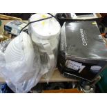 Small parcel of electrics, Delonghi 2400 fan heater, small coffee machine and toaster E/T
