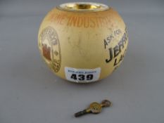 Vintage match striker for Geoffreys Lager Beer by Wedekind & Co, London and a No. 6 pocket watch