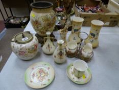 Mixed selection of blush decorated vases and table ware