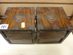 Chinese metamorphic wooden box with inner drawers