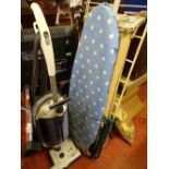 Vintage wooden stepladder, ironing board, clothes airer and Sebo Felix vacuum cleaner E/T