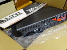 Boxed Alto APX1500 two channel audio amplifier E/T