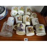 Parcel of mainly commemorative mugs