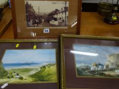 Framed historic photograph of Abergele Road, Old Colwyn and other prints