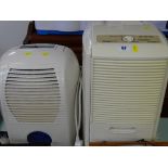 GET dehumidifier, model no. GUSDHMD10 and a smaller Homebase dehumidifier E/T