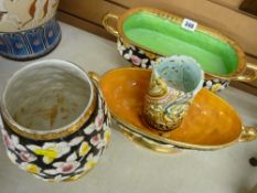 Small parcel of lustre vases and planters