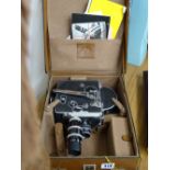 Cased Paillard Bolex Swiss made cine camera