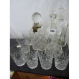 Parcel of drinking glassware including lockable decanter