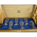 Cased set of Stuart crystal sherry glasses