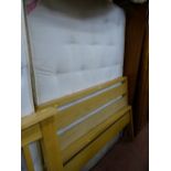 Double divan bed with good quality light wood ends