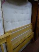Double divan bed with good quality light wood ends