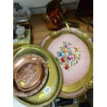 Parcel of copperware, brassware etc