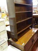 Edwardian mahogany and inlaid washstand with renewed top and a polished open bookcase with three