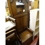 Polished mirror backed hallstand with box seat