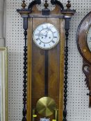 Walnut cased Vienna pendulum wall clock